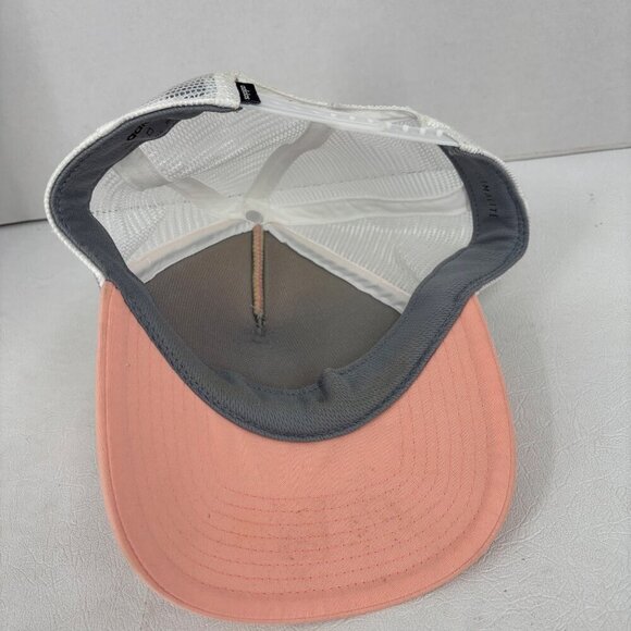 Adidas Snapback Baseball Cap Womens One Size Three Stripe Life Trucker Cap Peach - Picture 6 of 8